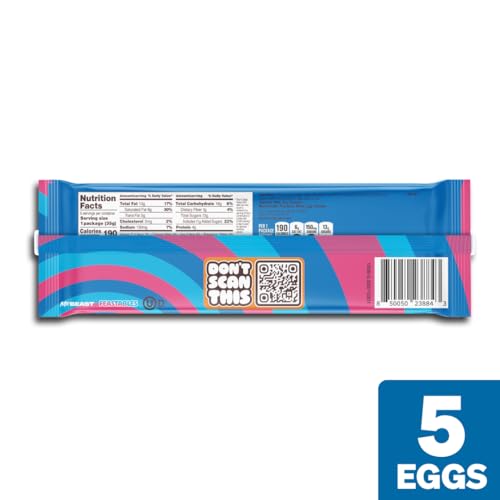 MrBeast Feastables Creamy Peanut Butter Eggs, Easter Limited Edition, 5 Count, Milk Chocolate with Peanut Butter Filling, 1.24oz Each