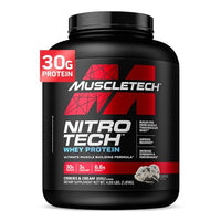Thumbnail for Muscletech Whey Protein Powder (Cookies & Cream, 4 Pound) - Nitro-Tech Muscle Building Formula with Whey Protein Isolate & Peptides - 30g of Protein, 3g of Creatine & 6.8g of BCAA