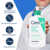Thumbnail for CeraVe Foaming Facial Cleanser, Daily Face Wash for Oily Skin, Hyaluronic Acid + Ceramides + Niacinamide, Fragrance Free & Paraben Free, Non-Drying Oil Control Face Wash, 16 Fluid Ounces