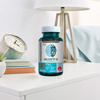 Thumbnail for NEURIVA Plus Decaffeinated Nootropic Brain Supplement for Memory, Focus & Concentration & Cognitive Function, Clinically Tested NeuroFactor, Phosphatidylserine, Vitamins B6 B12,50ct Strawberry Gummies