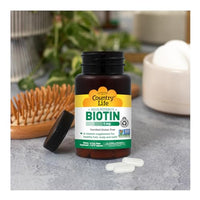 Thumbnail for Country Life Biotin High Potency, 5mg, 120 Count, Certified Gluten Free, Certified Vegan, Verified Non GMO