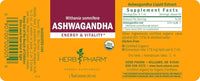 Thumbnail for Herb Pharm Certified Organic Ashwagandha Extract for Energy and Vitality, Grain, Organic Cane Alcohol, 1 Ounce