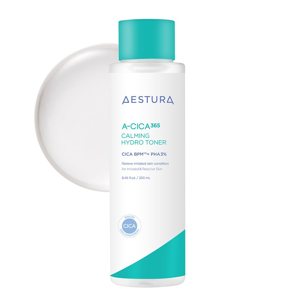 AESTURA A-CICA365 Calming Hydro Toner, Daily Soothing Toner for Sensitive Skin, CICA BPM Complex, PHA 3%, Dead Skin Cell Care, Dermatologist Tested, Korean Skin Care, 8.56 Fl Oz.