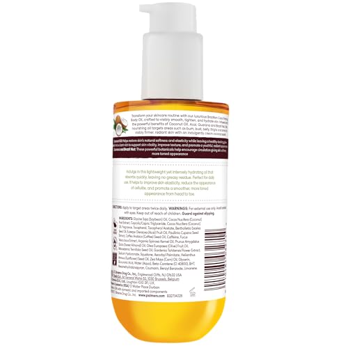 Palmer's Coconut Oil Formula Brazilian Coco Firming Body Oil with Vitamin E, 6.5 Fl Oz, Helps with Skin Tightening & Firming of Bum, Bust & Belly, Provides 48Hr Moisture, Dermatologist Approved