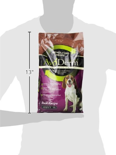AvoDerm Natural Grain Free, Revolving Menu Duck Recipe Dry Dog Food, for Sensitive Skin and Stomach, 4 lb