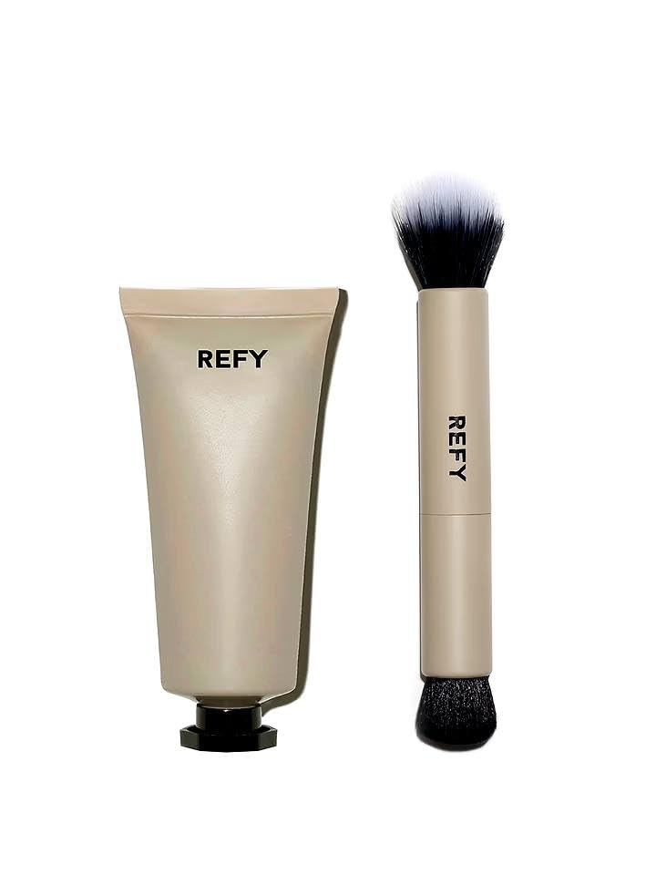 REFY BODY GLOW + DUO BRUSH - Lightweight body glow moisturizer and brush