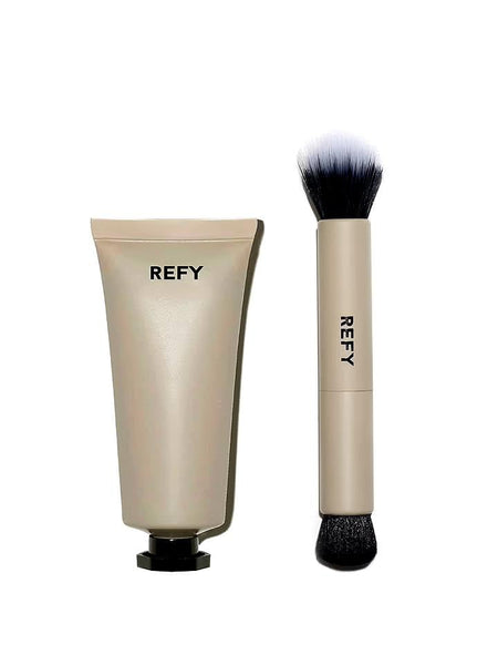 REFY BODY GLOW + DUO BRUSH - Lightweight body glow moisturizer and brush