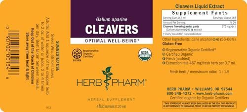 Herb Pharm Cleavers Liquid Extract - 4 Ounce