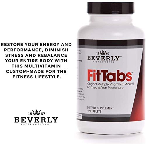 Beverly International Fit Tabs Daily Multi-Vitamin/Mineral with Iron Peptonate,120 Tablets. (30 Servings) Notice The Difference. Don’t Miss Out on The Healthy Benefits. Your Mind & Body is Priority.