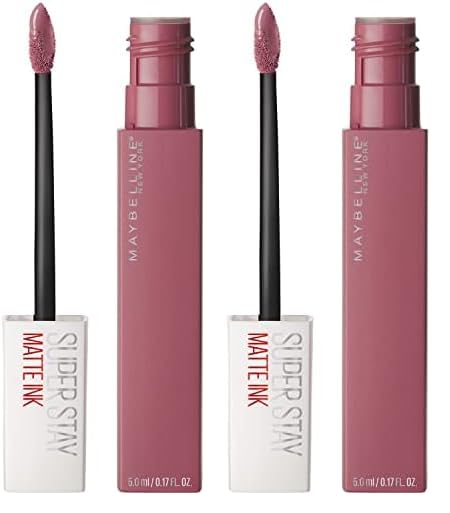 Maybelline New York Super Stay Matte Ink Liquid Lipstick, Long Lasting High Impact Color, Up to 16H Wear, Lover, Mauve Neutral, 0.17 fl.oz (Pack of 2)