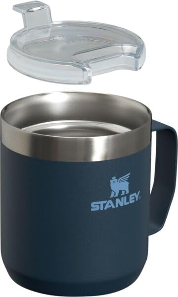 STANLEY Stay-Hot Camp Mug 12 oz | Press Fit Drink Through Lid | Cup for Coffee, Tea and Drinks | Insulated Stainless Steel Coffee Mug | BPA-Free | Navy