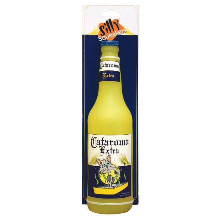 SILLY SQUEAKERS - Beer Bottles - Dog Toy - 100% Vinyl. Made Durable & Strong. Novelty Play Toy. Many Bottles to Choose from and They Float (Cataroma, Single)