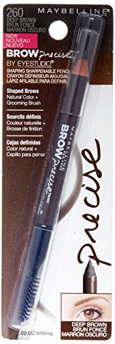 Maybelline New York Brow Precise Shaping Eyebrow Pencil, Deep Brown, 0.02 oz.