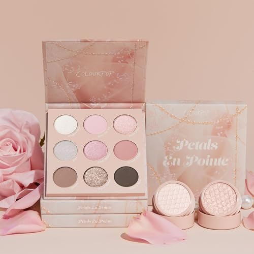 ColourPop Petals En Pointe Shadow Palette - Everyday Neutral Palette with Metallic and Matte Finishes - High-Pigment Makeup with a Long-Wearing Formula (0.3 oz)