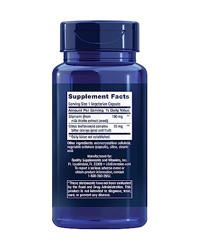 Life Extension Silymarin – Milk Thistle Extract – Supports Liver Health – Gluten-Free, Non-GMO, Vegetarian – 90 Capsules