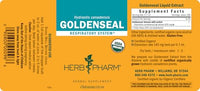 Thumbnail for Herb Pharm Certified Organic Goldenseal Liquid Extract for Respiratory System Support - 4 Ounce