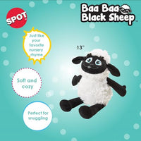 Thumbnail for SPOT Baa Baa Black Sheep Plush Dog Toy - Cute and Cuddly Fleece Toy with Squeaker for Medium to Large Dogs and Puppies, 13in Black and White Lamb