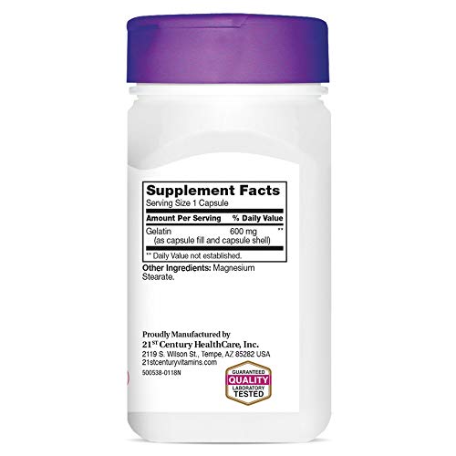 21st Century Gelatin 600mg, 100 Capsules