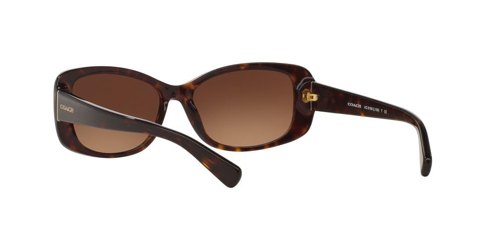 Coach HC8168 Sunglasses, Dark Tortoise/Brown Gradient, 56 mm