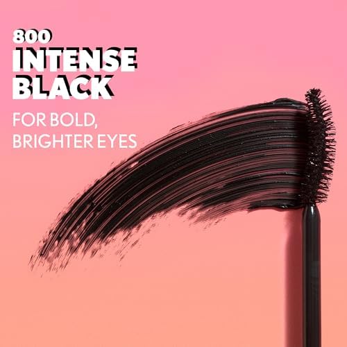 CoverGirl Eye Enhancer, Intense Black, 3D Mascara, Curved Fiber Brush, Plant-Based Lifting Wax, For All Lash Types, 24-Hour Wear, Transfer-Proof, Flake-Free, 0.30oz