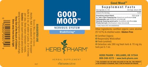 Herb Pharm Good Mood Liquid Herbal Formula with St. John's Wort for Healthy Emotional Balance - 4 Ounce
