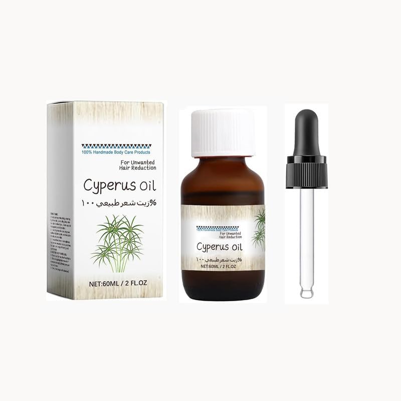 Cyperus Oil, Cyperus Oil for Hair Removal, Cyperus Oil 60ml Natural with Dropper, Reducing Body Hair Growth (1)