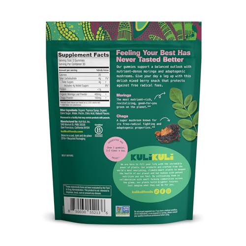 Kuli Kuli Super Energy Gummies - Energy Supplements with Moringa, Caffeine-Free Natural Energy Booster - 60 Non-GMO, Gluten-Free Moringa Gummies