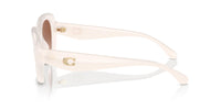 Thumbnail for COACH Women's HC8391U Sculpted C Hardware Universal Fit Oval Sunglasses, Milky Cloud/Brown Gradient, 53 mm