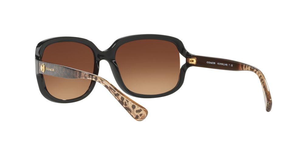 COACH HC8169-535313 Sunglasses BLACK w/BROWN GRADIENT 57mm