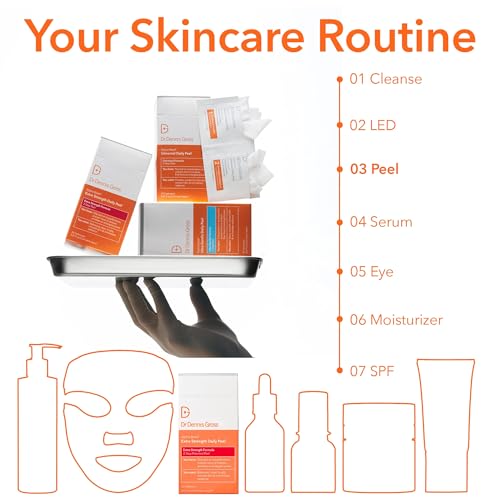Dr. Dennis Gross Alpha Beta Extra Strength Daily Peel – 2-Step Exfoliating Pads for Enhanced Anti-Aging, Smoother Skin, and Radiant Complexion, 5 Treatments