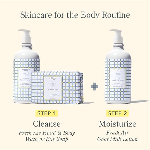 Beekman 1802 Goat Milk Body Lotion, Fresh Air - Scented - 12.5 oz - Hydrating & Moisturizing with Shea Butter - for Sensitive Skin - Cruelty Free - Packaging May Vary - Pump Included, Ready for Use
