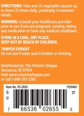 The Vitamin Shoppe Serrapeptase 344MG, PlantBased Proteolytic Enzyme, Supports a Healthy Inflammation Response Following Intense Physical Activity (90 Veggie Capsules)