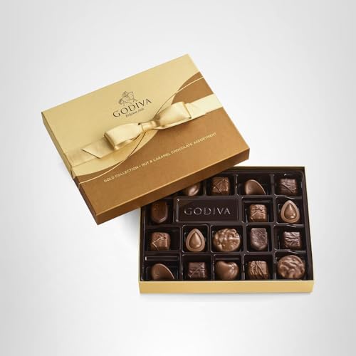 Godiva Chocolatier Gourmet Chocolate Gift Box – 18-Piece Assorted Chocolates for Birthday, Anniversary, Congratulations,– Assorted Chocolate Candy Assortment with Praline, Caramel, Ganache