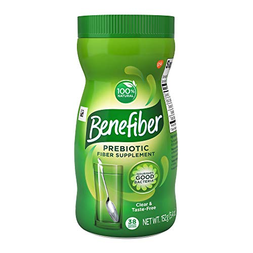 Benefiber Daily Prebiotic Dietary Fiber Supplement Powder for Digestive Health, 100% Natural, Clear and Taste-Free, 38 servings / 5.4 ounces