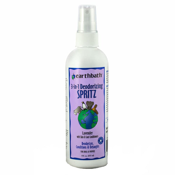 earthbath, Lavender 3-in-1 Dog & Puppy Deodorizing Spritz - Dog Odor Eliminator for Strong Odor, Cruelty-Free Dog Cologne, Dog Wash Spray, Made in USA, Dog Bathing Supplies - 8 Oz (1 Pack)