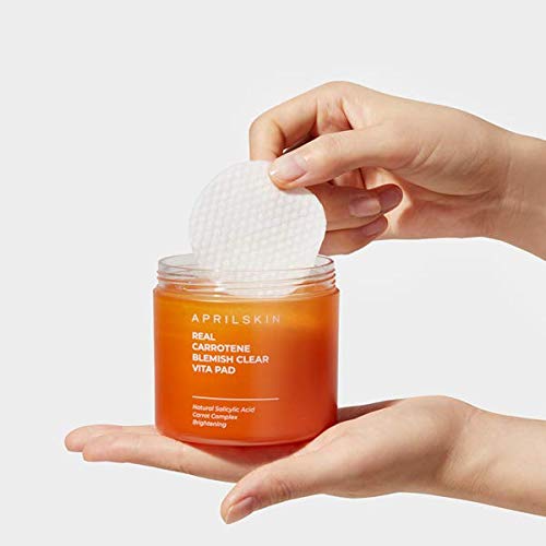 APRILSKIN Carrotene Clarifying Pads | Oily, sensitive, acne-prone skin | Vegan, Cruelty-Free, exfoliating, fights acne & pore-tightening | 60 Pads | No sulfates and Artificial Fragrance