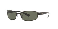Thumbnail for Ray-Ban RB3364 Metal Rectangular Sunglasses, Black/Polarized Green, 62 mm