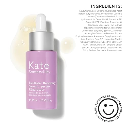 Kate Somerville DeliKate Recovery Serum – Clinically Formulated Hydrating Treatment – Irritation and Redness Relief for Stressed or Sensitive Skin, 1 Fl Oz