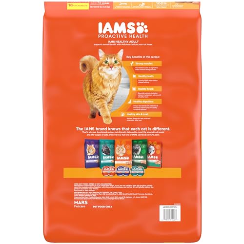 IAMS Proactive Health Dry Cat Food Hairball Care, Adult Cat Food, with Real Chicken and Salmon, 3.5 lb. Bag