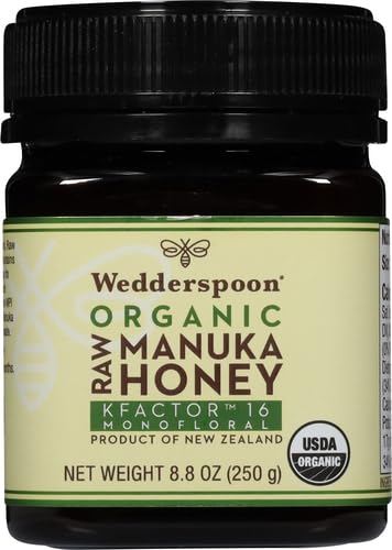 Wedderspoon Organic Raw Manuka Honey 150+ MGO, 8.8 Oz, Unpasteurized New Zealand Honey, Non-GMO, BPA-Free Jar, Superfood & Natural Wellness Support