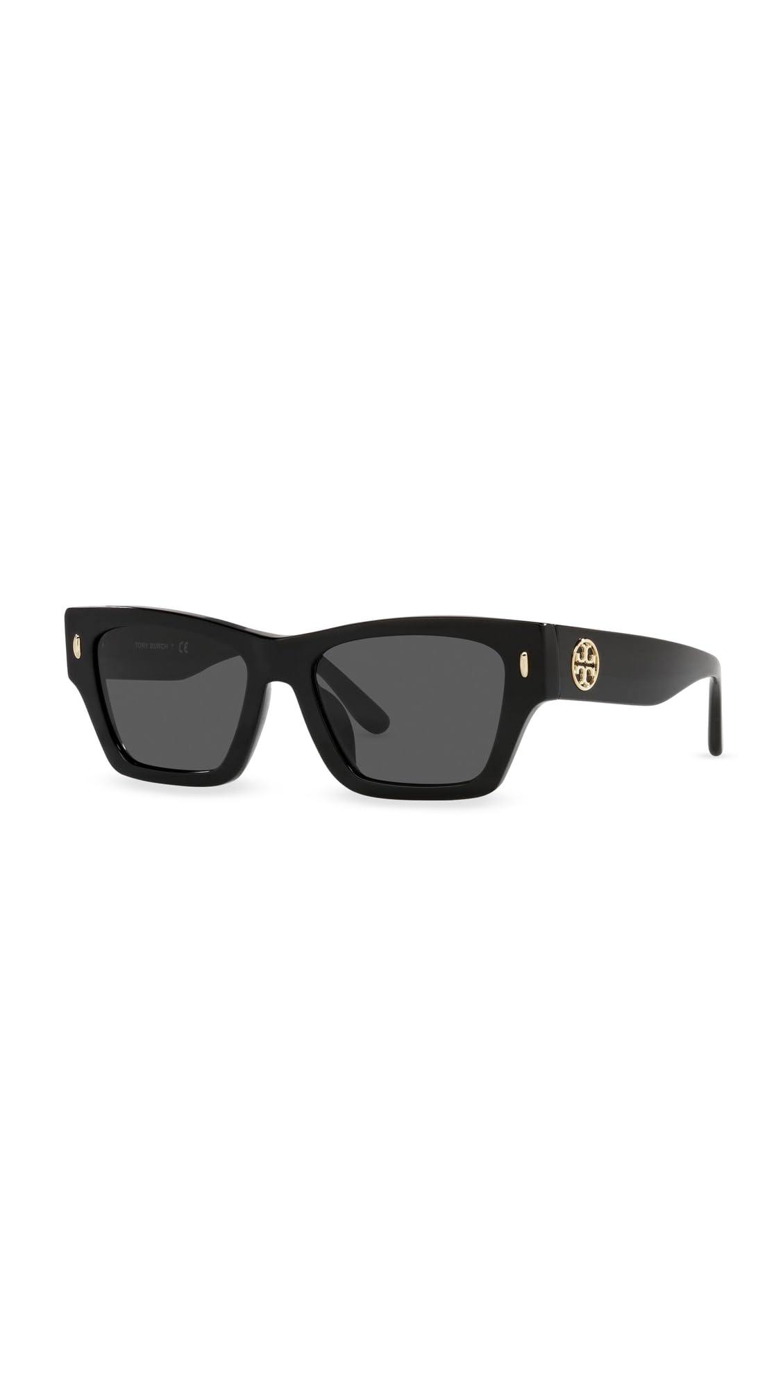 Tory Burch Women's Miller Rectangle Sunglasses, Black, 52mm