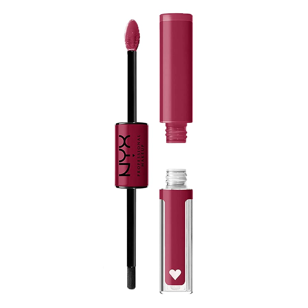 NYX PROFESSIONAL MAKEUP Shine Loud, Long-Lasting Liquid Lipstick with Clear Lip Gloss - Goal Getter (Deep Raspberry)