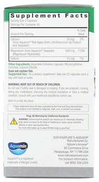 Thumbnail for Nature's Answer Marine Based Magnesium, Super Concentrated 500mg | Plant Based | Red Algae & Seawater Derived | Alcohol-Free & Gluten-Free | Vegetarian Capsules 90ct