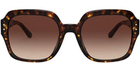Thumbnail for Tory Burch TY 7143U 172813 Dark Tortoise Plastic Square Sunglasses Brown Gradient Lens