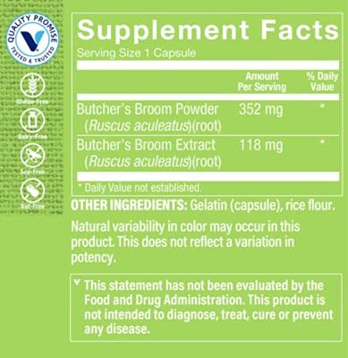 The Vitamin Shoppe Butcher's Broom Extract, Herbal Supplement That Supports Circulation (100 Capsules)