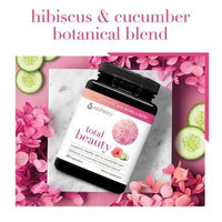 Thumbnail for Youtheory Total Beauty, Hibiscus and Cucumber Botanical Blend. 90 Capsules