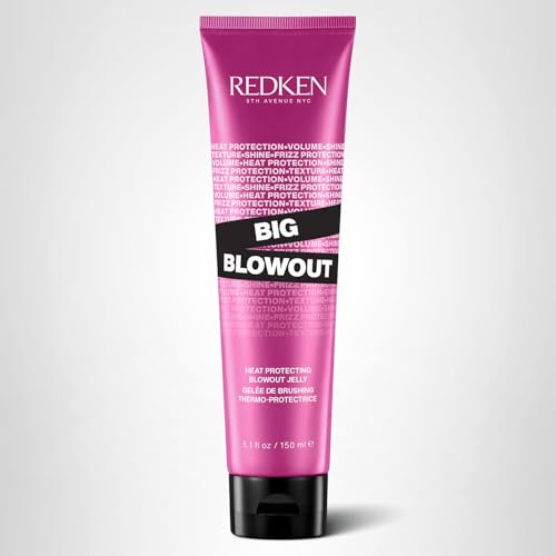 Redken Big Blowout Heat Protectant Gel - Provides All-Over Volume & Movement, Hair Shine & Frizz Control, Blowdry Gel For All Hair Types, 5.1 Fl Oz