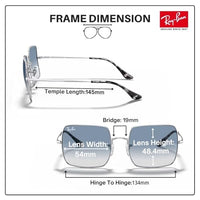 Thumbnail for Ray-Ban RB1971 SQUARE 1971 CLASSIC Square Shaped Non-Polarized Sunglasses for Women – Includes Official RAYBAN Eyewear Kit – Ideal Formal & Casual Wear Sunglasses – Light Blue Gradient Lens