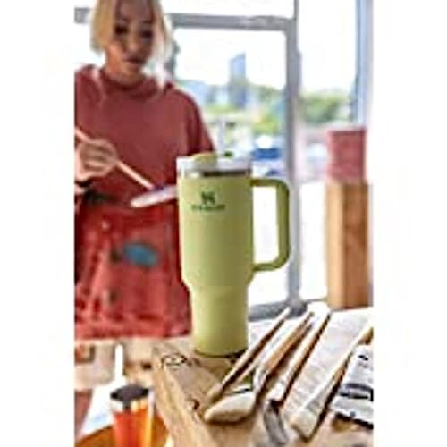 Stanley Quencher H2.0 Tumbler with Handle and Straw 40 oz | Flowstate 3-Position Lid | Cup Holder Compatible for Travel | Insulated Stainless Steel Cup | BPA-Free | Citron