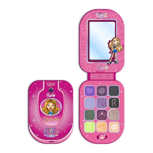RUDE Cosmetics Bratz Colorful Eyeshadow Palette for Women, Teen Girls - Mini Eye Shadow Make Up Palettes - Glitter, Matte, Metallic & Shimmer Eyeshadow for Eye Makeup - Pretty Princess